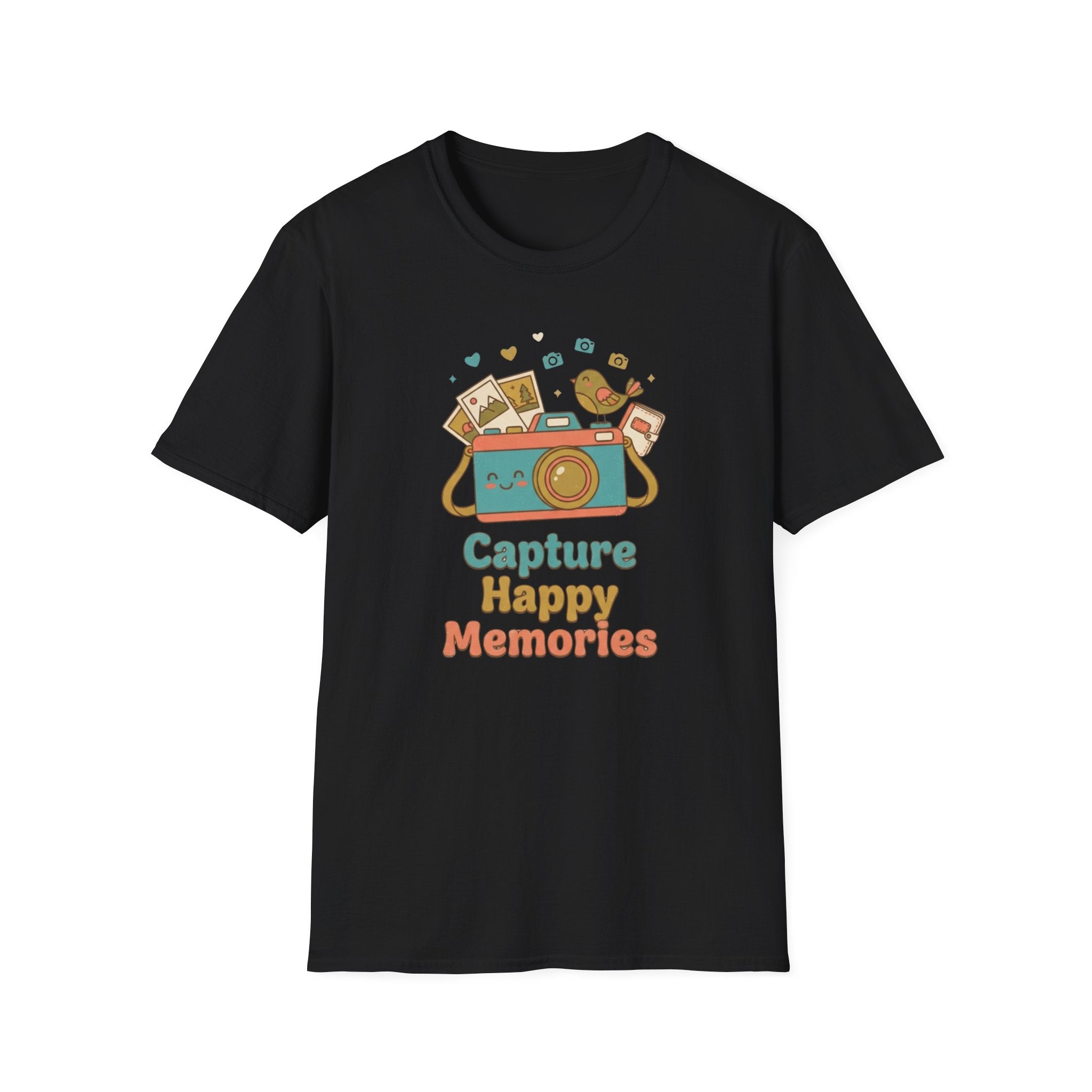 Capture Happy Memories T-Shirt — Camera Bird (90)