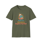 Embrace Adventure Explore Further T-Shirt — Compass Backpack (89)