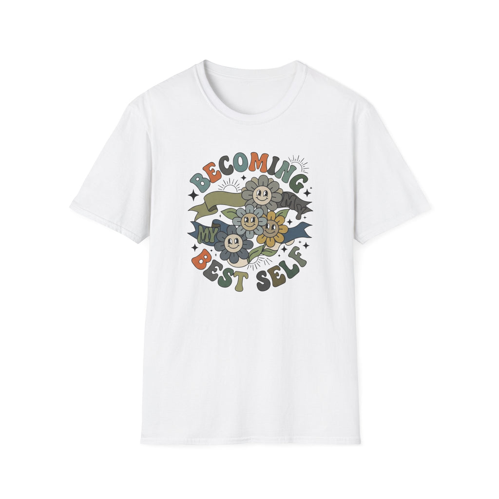 Becoming My Best Self T-Shirt — Flower Banner (65)