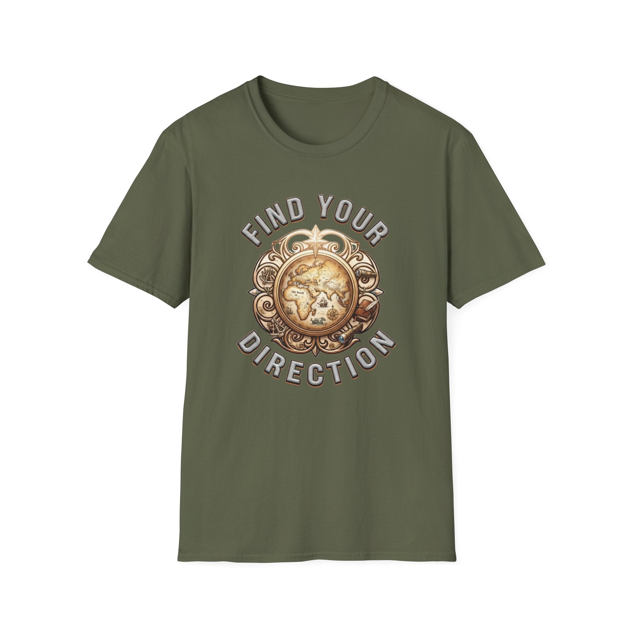 Find Your Direction T-Shirt — Old World Map (72)