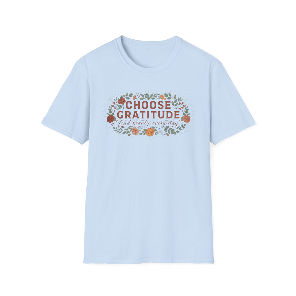 Choose Gratitude T-Shirt — Leaves & Flowers (29)