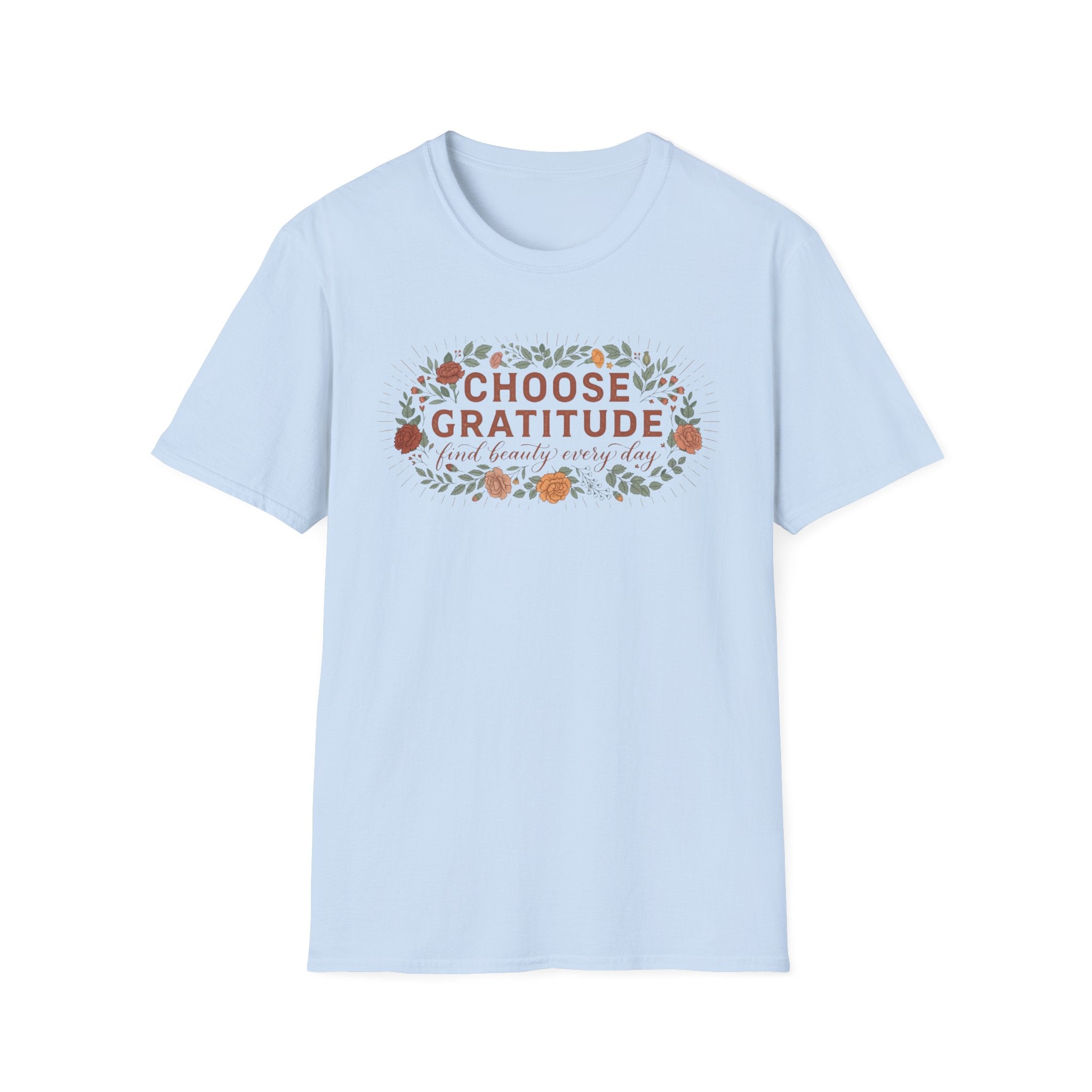 Choose Gratitude T-Shirt — Leaves & Flowers (29)