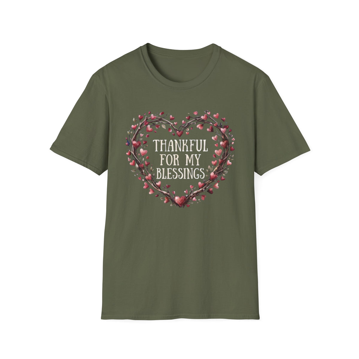Thankful For My Blessing T-Shirt —  Heart Shaped Wreath (170)