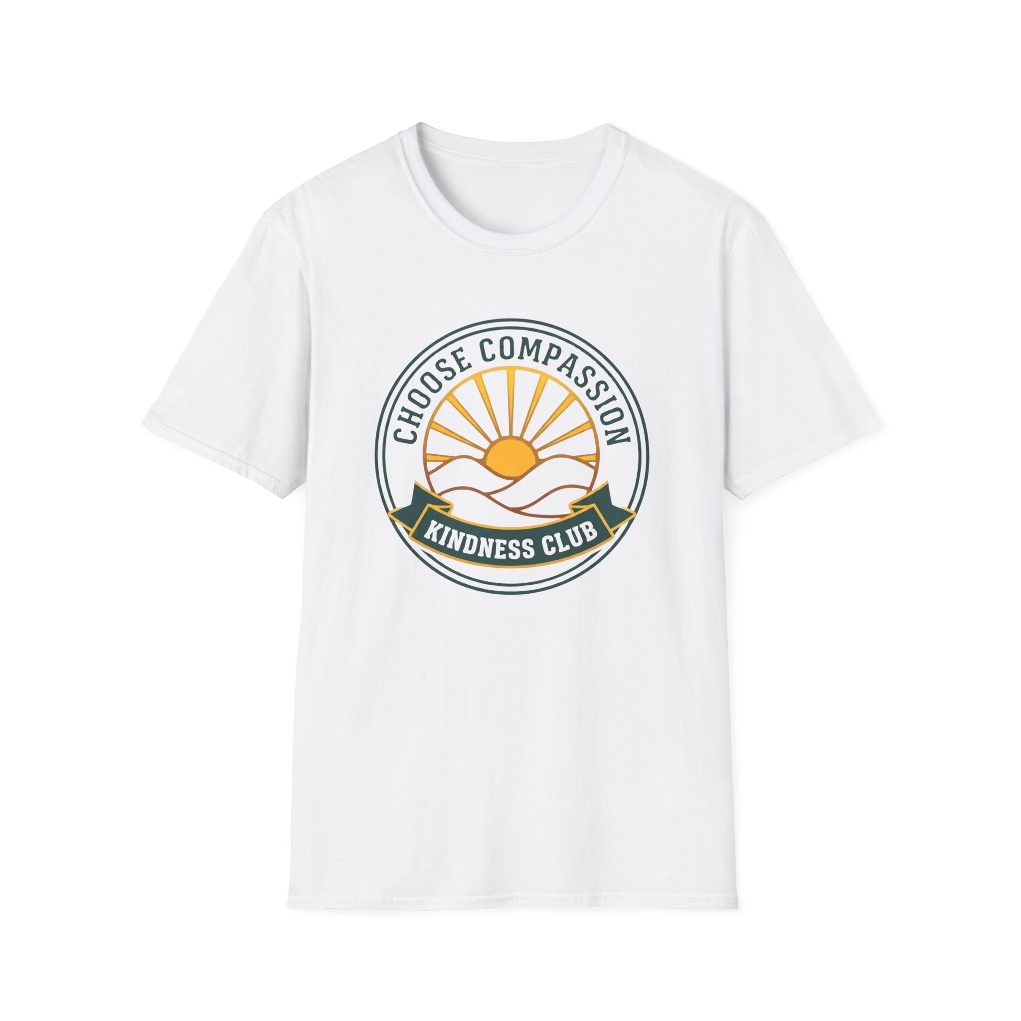 Choose Compassion Kindness Club T-Shirt — Emblem Sun Mountains (64)