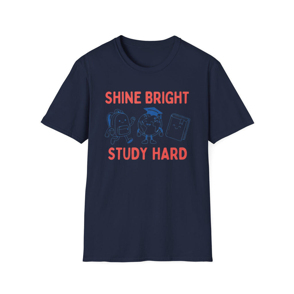 Shine Bright Study Hard T-Shirt — Globe Book (144)