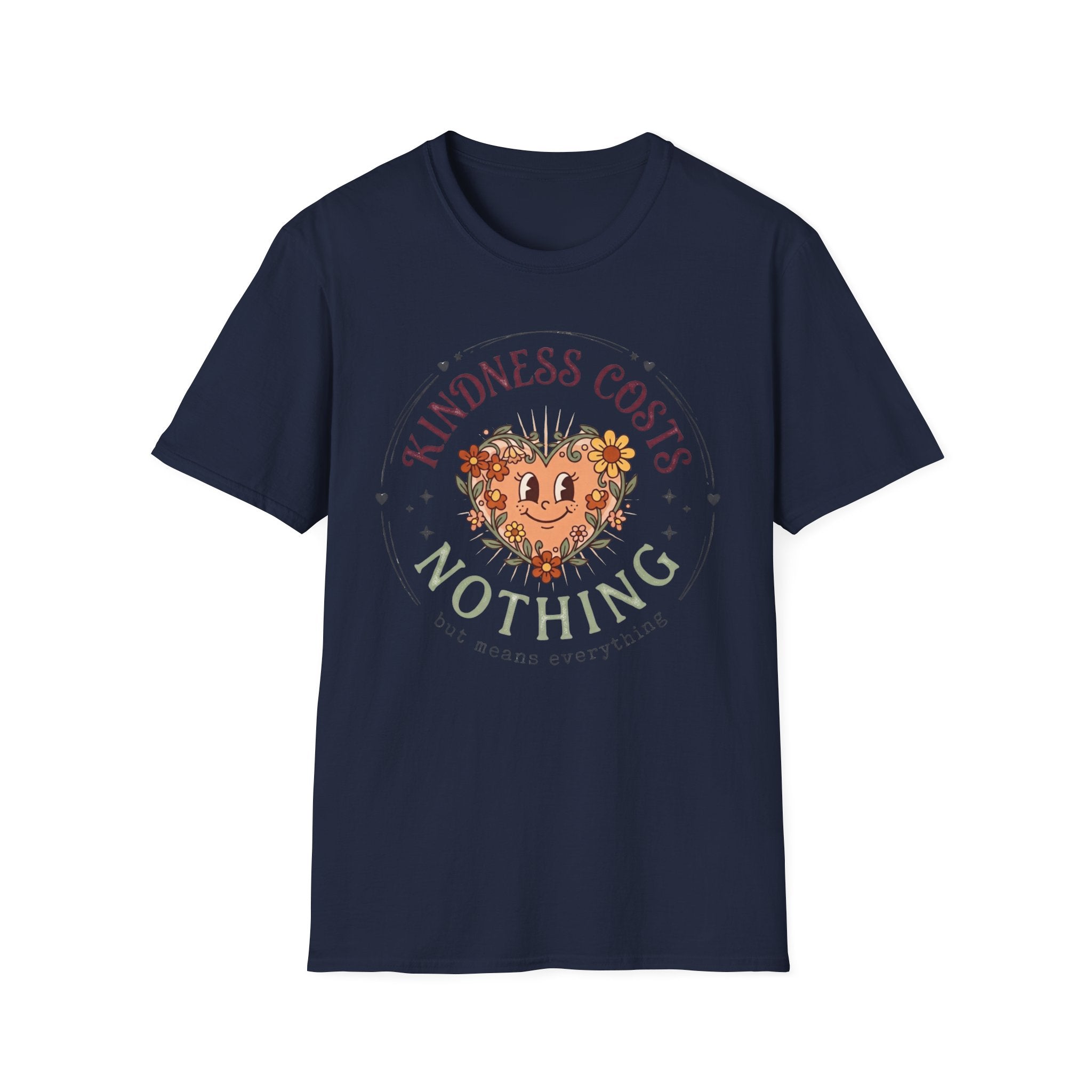 Kindness Costs Nothing T-Shirt — Heart Stars Wreath (22)