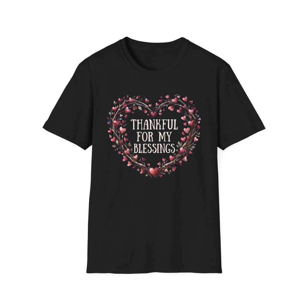 Thankful For My Blessing T-Shirt —  Heart Shaped Wreath (170)