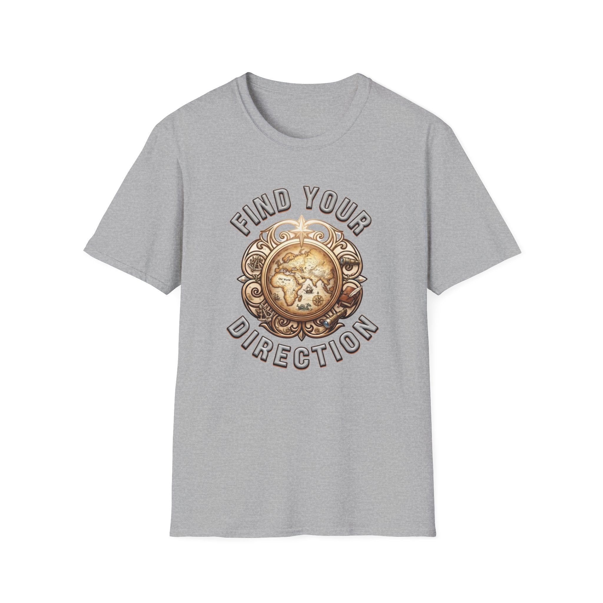 Find Your Direction T-Shirt — Old World Map (72)