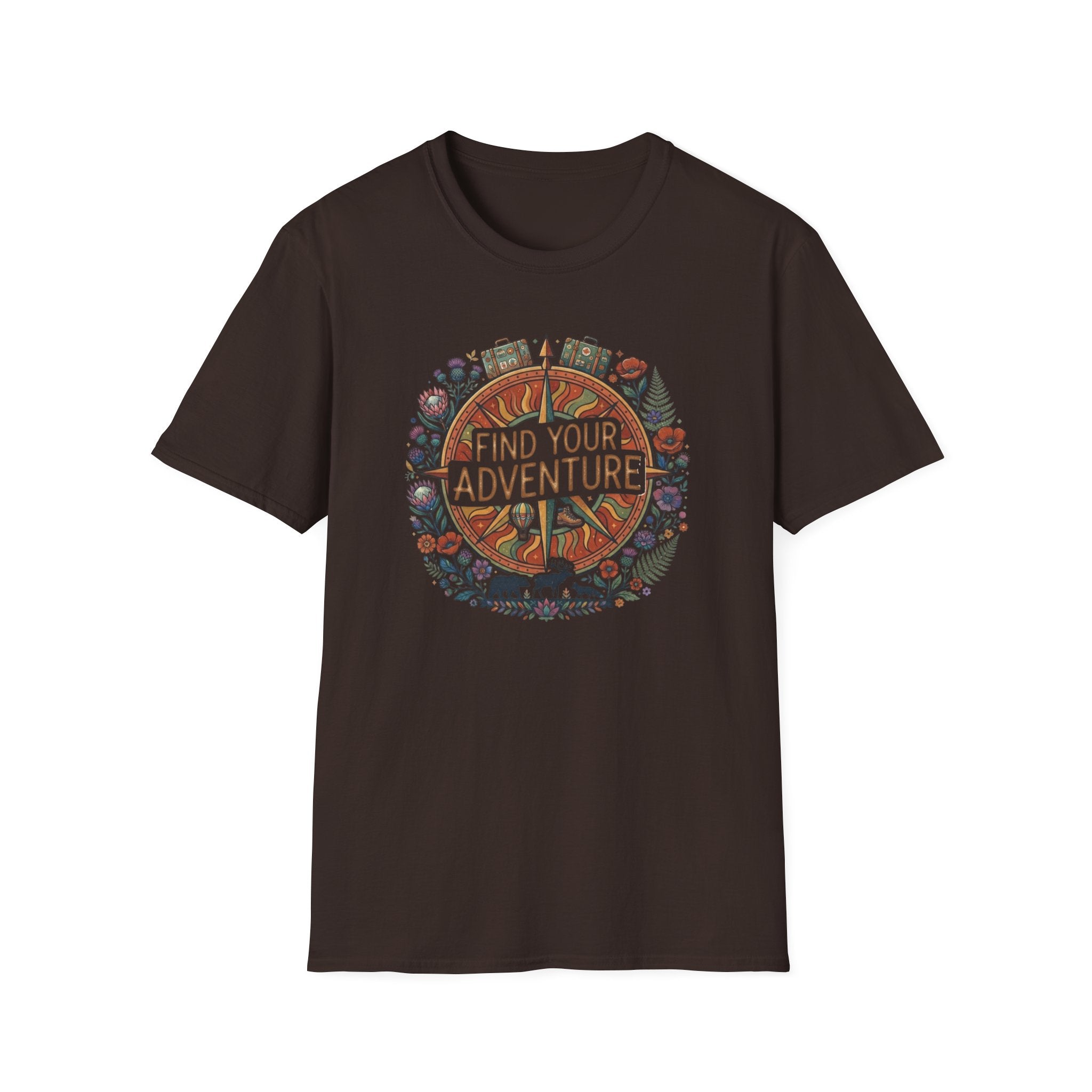 Find Your Adventure T-Shirt — Luggage Flowers (17)