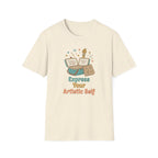 Express Your Artistic Self T-Shirt — Paintbrush & Book (93)