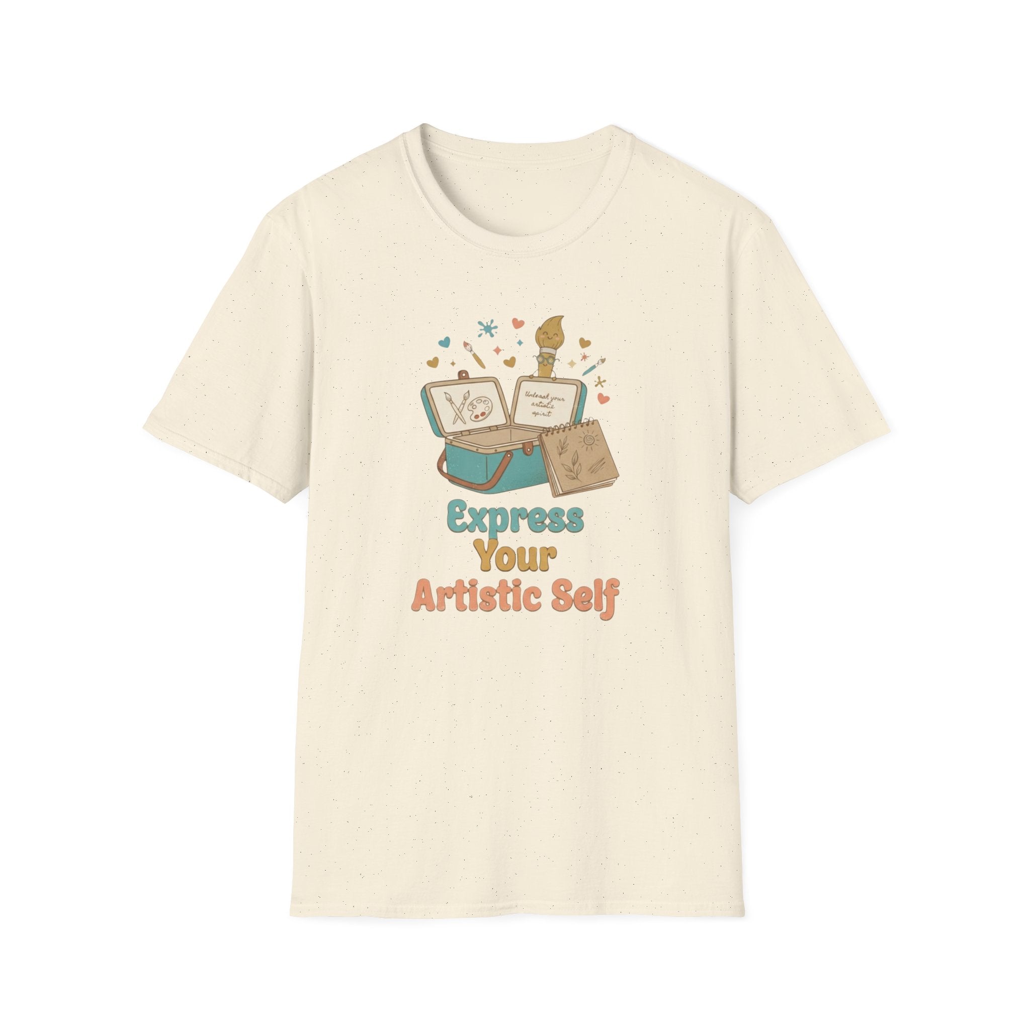Express Your Artistic Self T-Shirt — Paintbrush & Book (93)