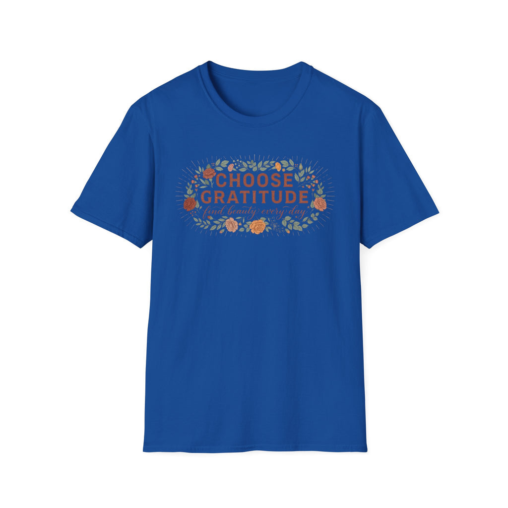 Choose Gratitude T-Shirt — Leaves & Flowers (29)