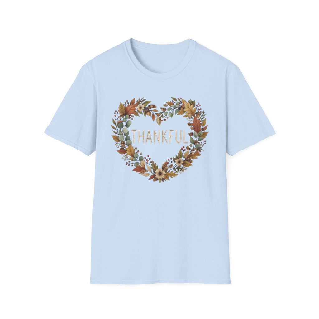 Thankful T-Shirt — Heart Shaped Wreath (171)