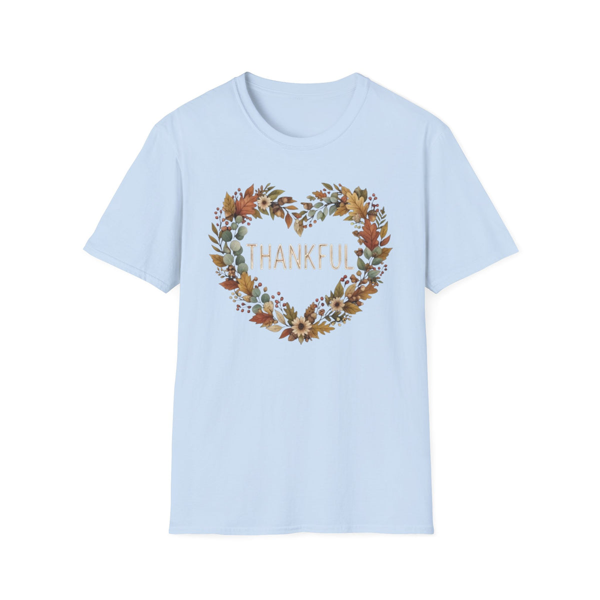 Thankful T-Shirt — Heart Shaped Wreath (171)