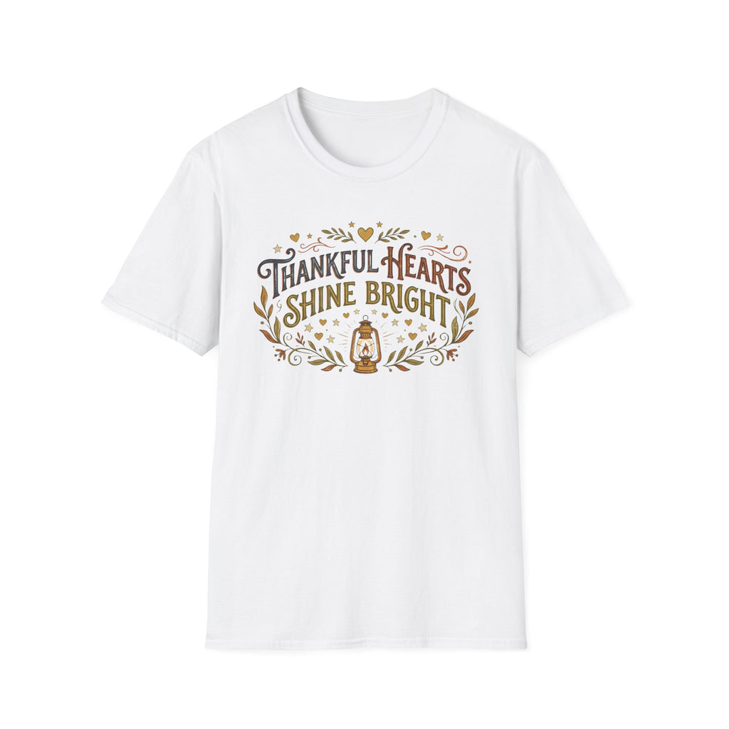 Thankful Hearts Shine Bright T-Shirt — Star Heart & Lantern (25)