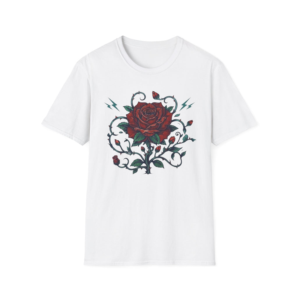 Lightning Rose Sea Green Stem T-Shirt — Rose Lightning (105)