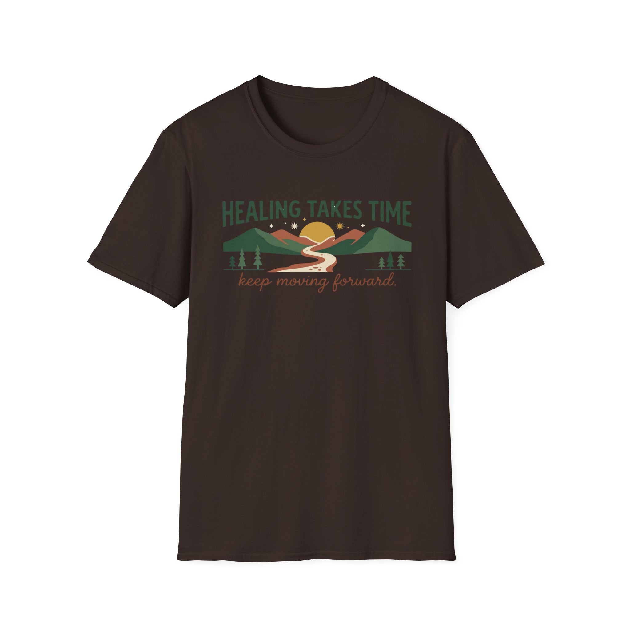 Healing Takes Time T-Shirt — Road Mountain & Sun (31)