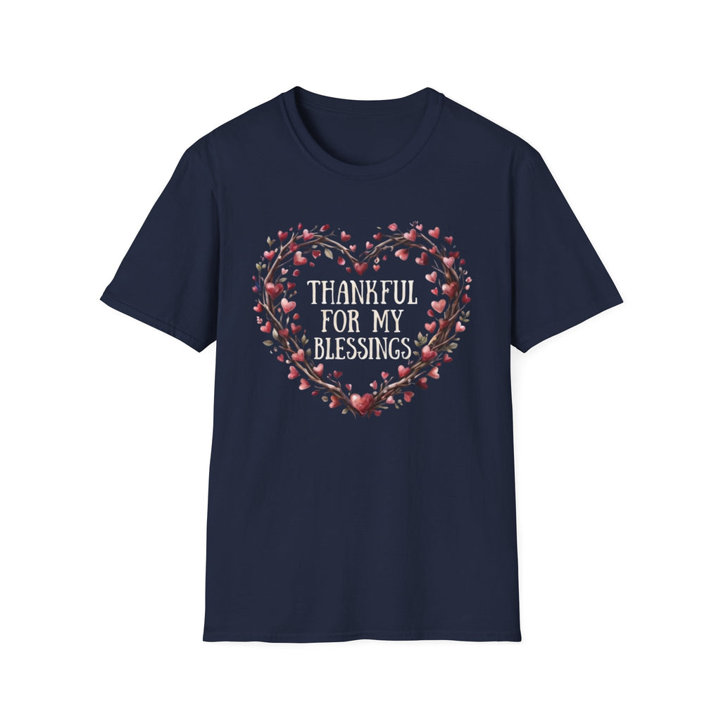 Thankful For My Blessing T-Shirt —  Heart Shaped Wreath (170)