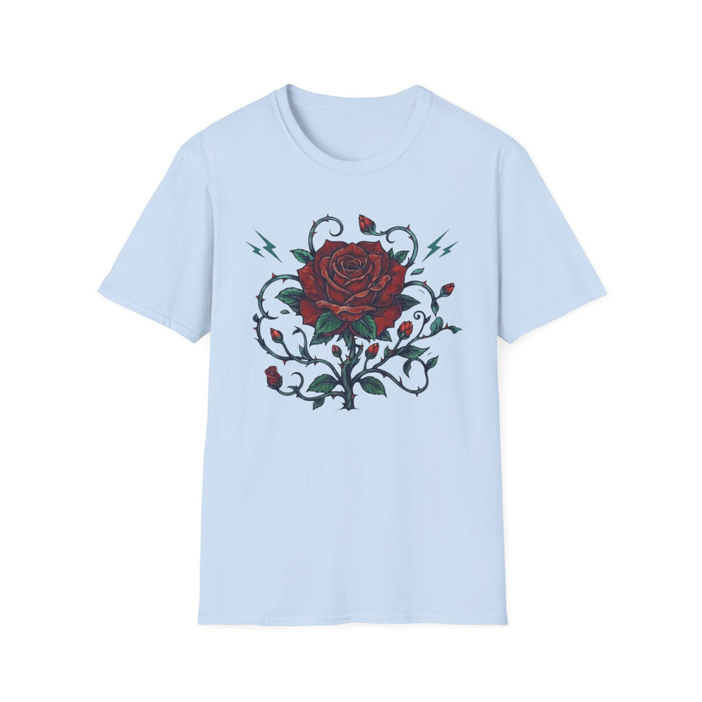 Lightning Rose Sea Green Stem T-Shirt — Rose Lightning (105)