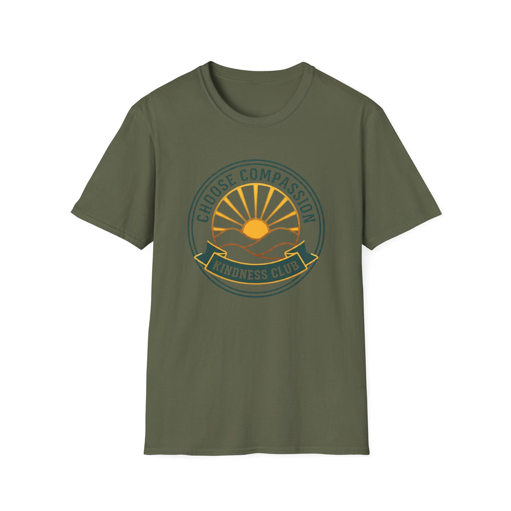 Choose Compassion Kindness Club T-Shirt — Emblem Sun Mountains (64)