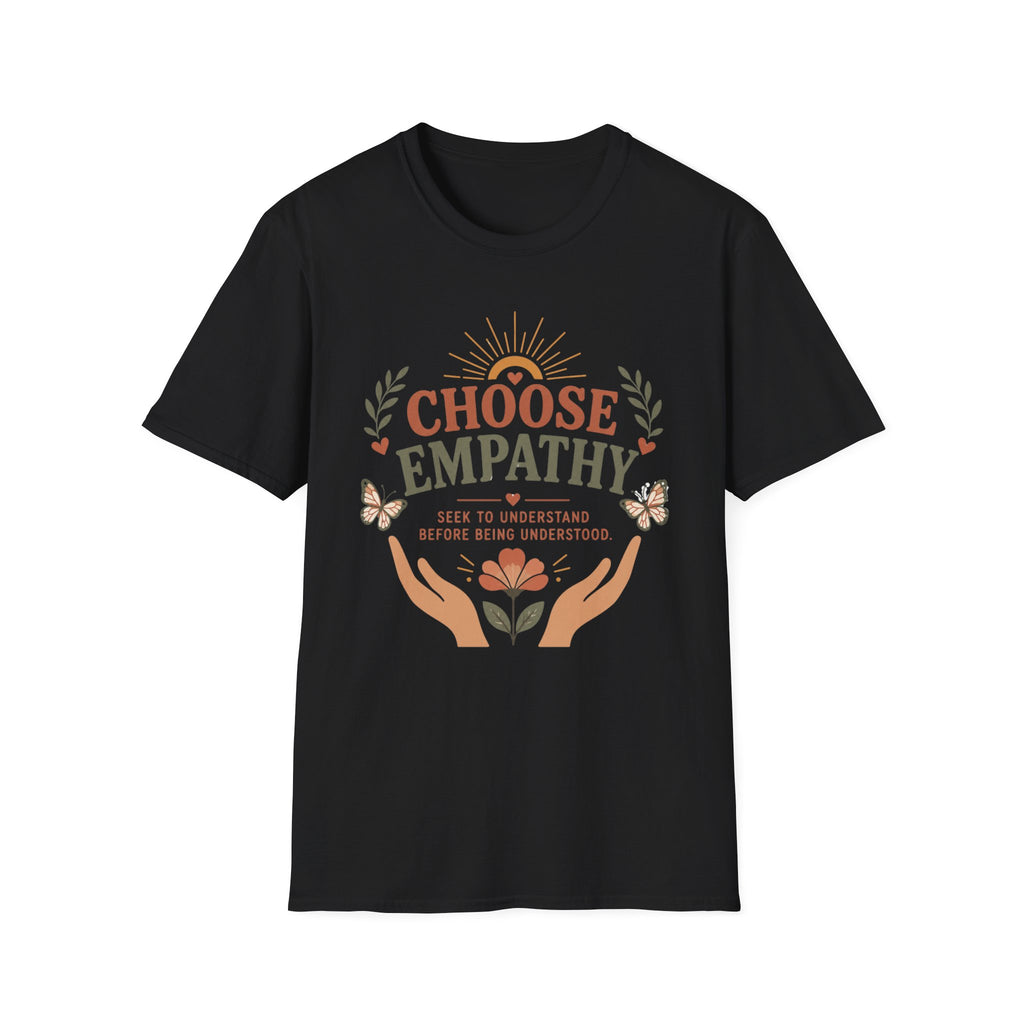 Choose Empathy T-Shirt — Butterfly Hands & Flower (3)