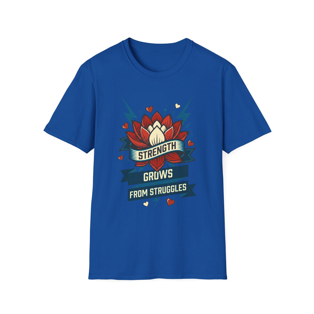 Strength Grows From Struggles T-Shirt —Lightning Heart & Flower (10)