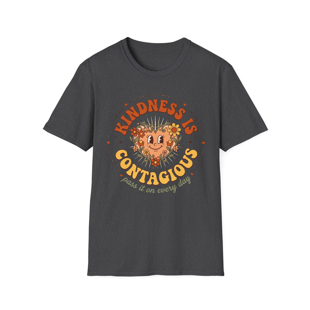 Kindness Is Contagious T-Shirt — Heart Star Flowers (18)