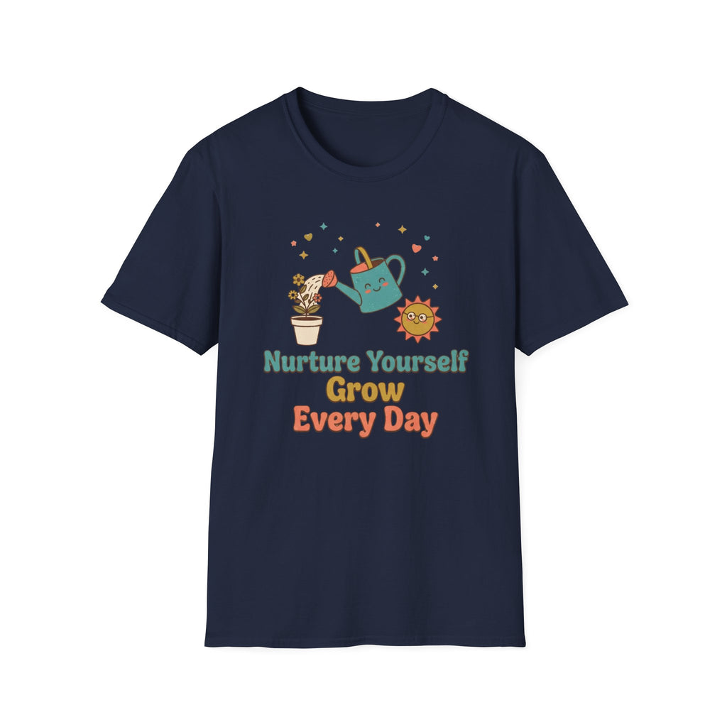 Nurture Yourself Grow Every Day T-Shirt — Stars Water Can Flower (88)