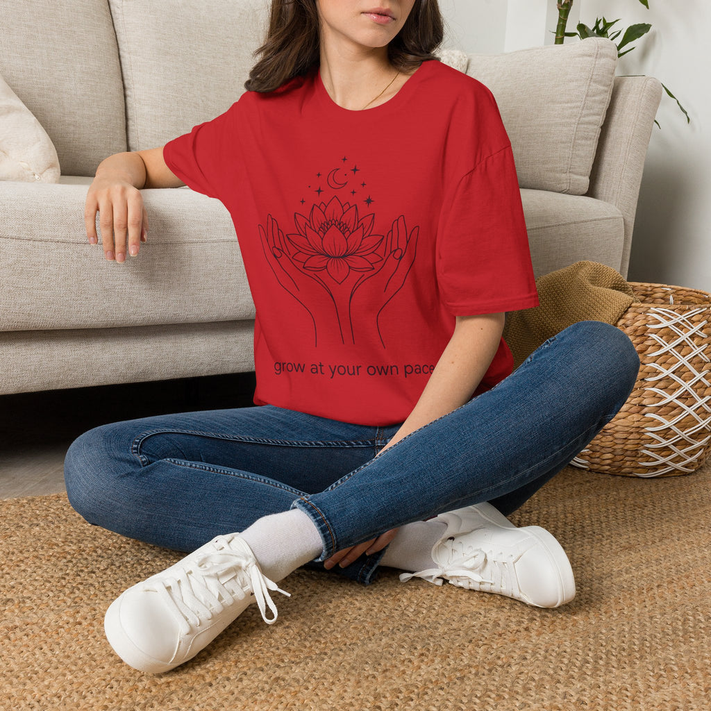 Grow At Your Own Pace T-Shirt — Hand Flower (6)