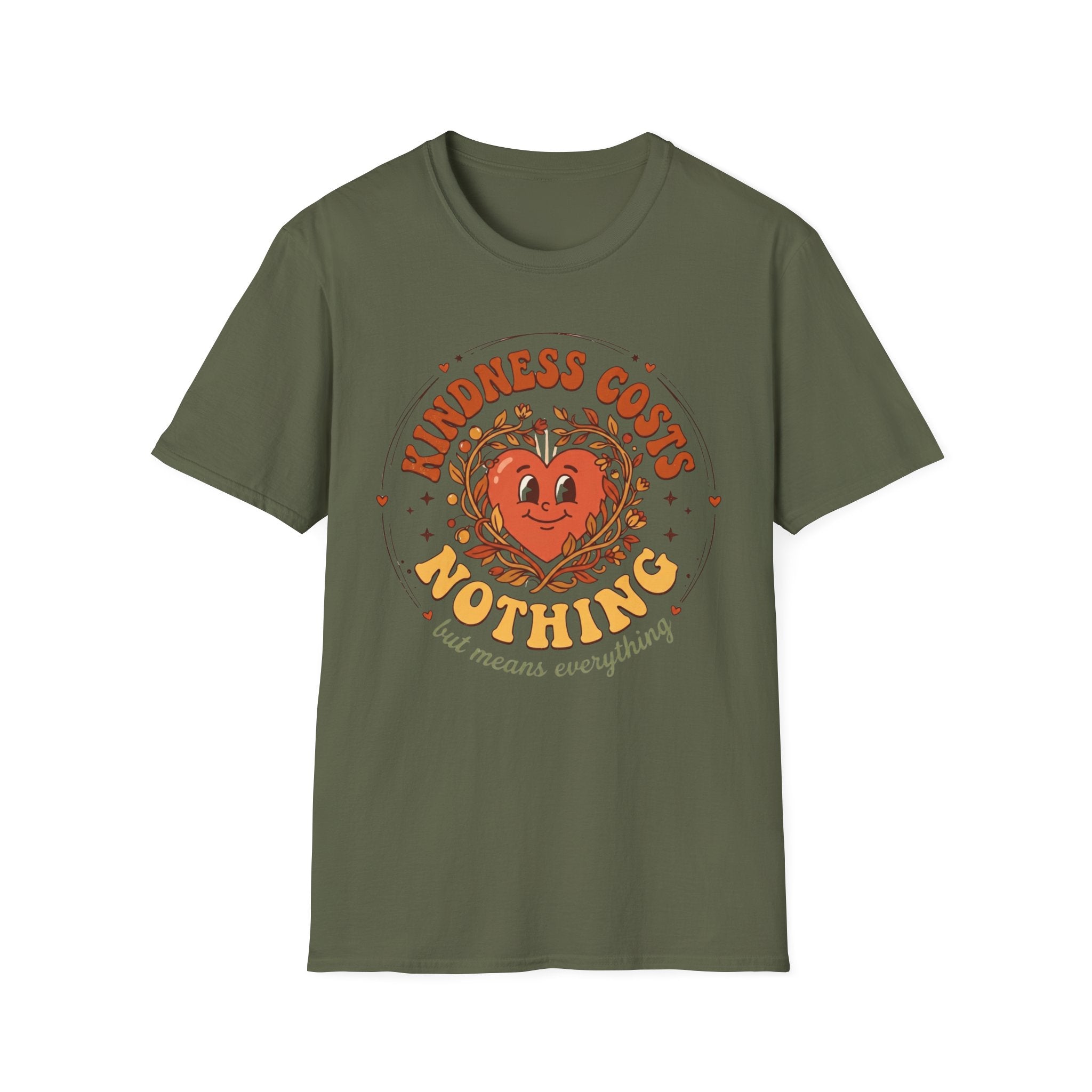Kindness Costs Nothing T-Shirt — Heart Stars Wreath (21)