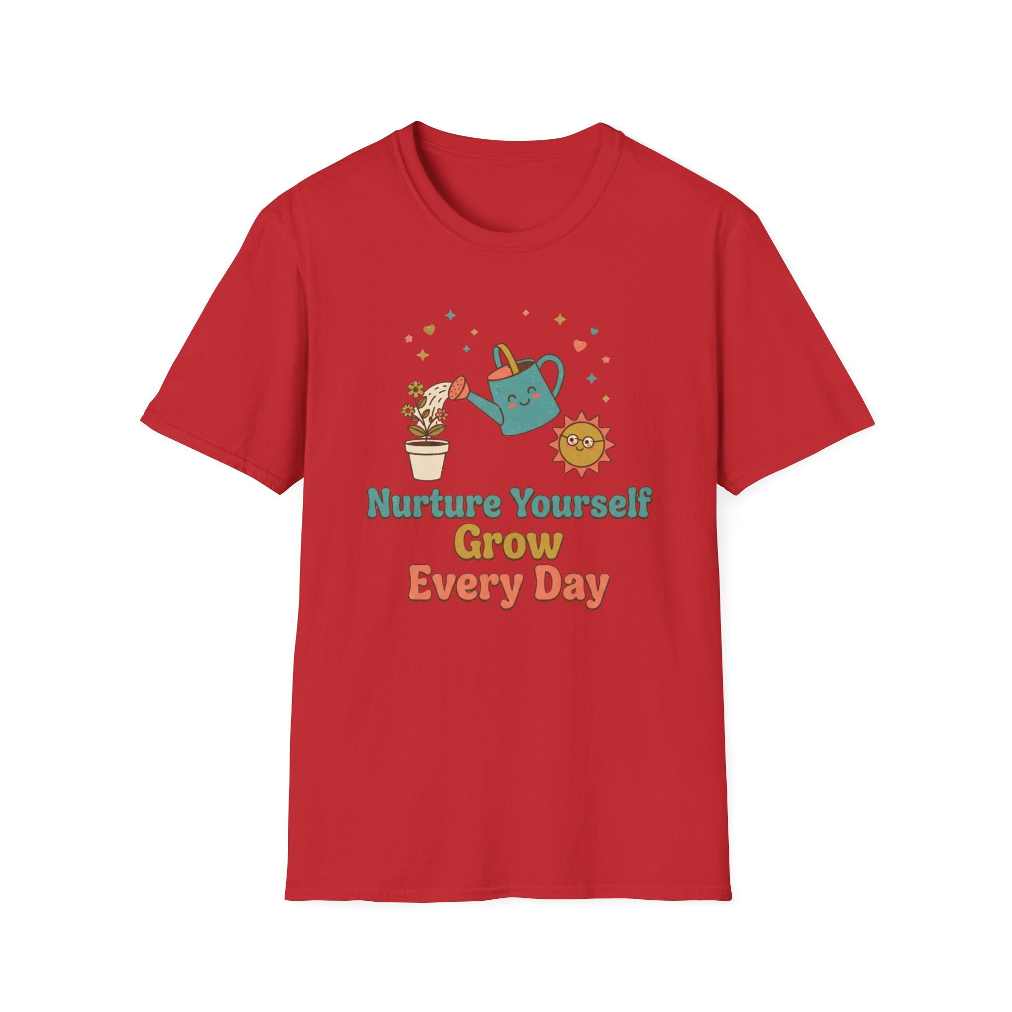 Nurture Yourself Grow Every Day T-Shirt — Stars Water Can Flower (88)