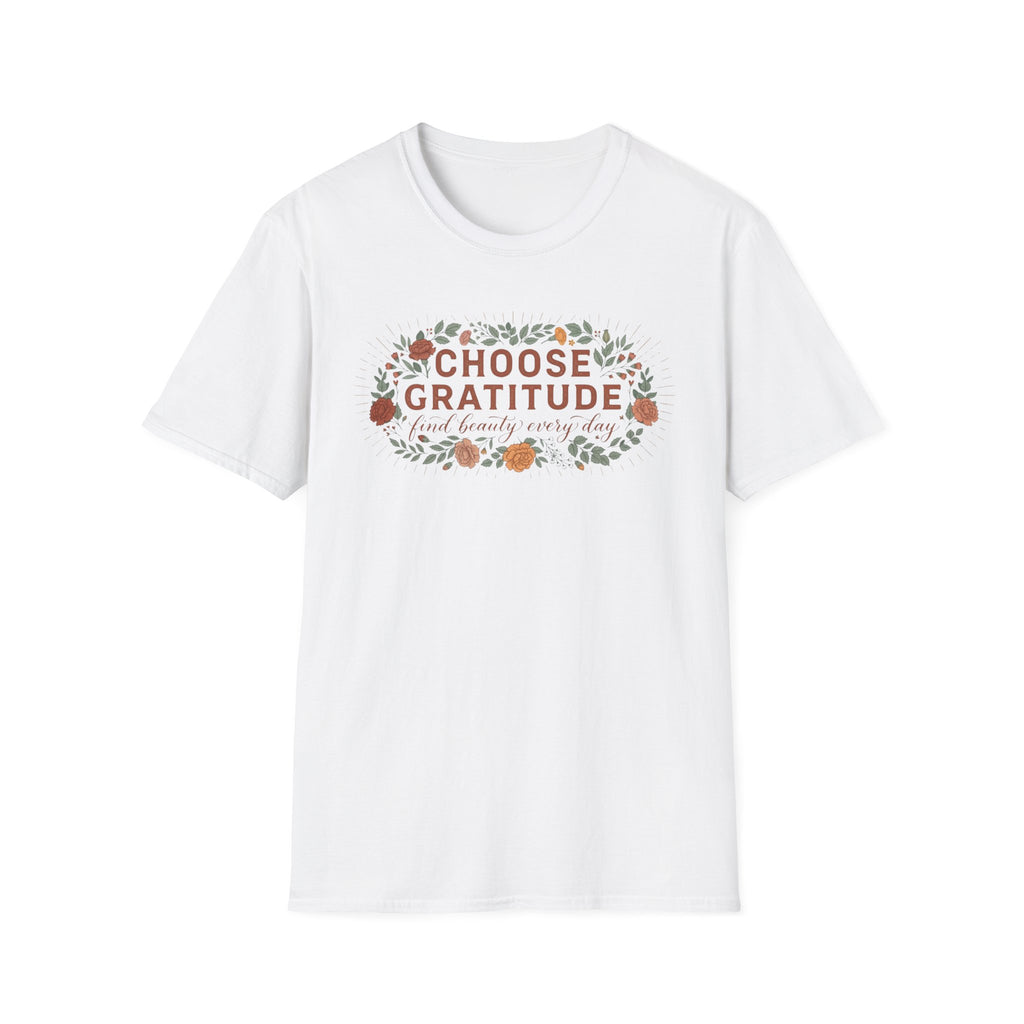 Choose Gratitude T-Shirt — Leaves & Flowers (29)