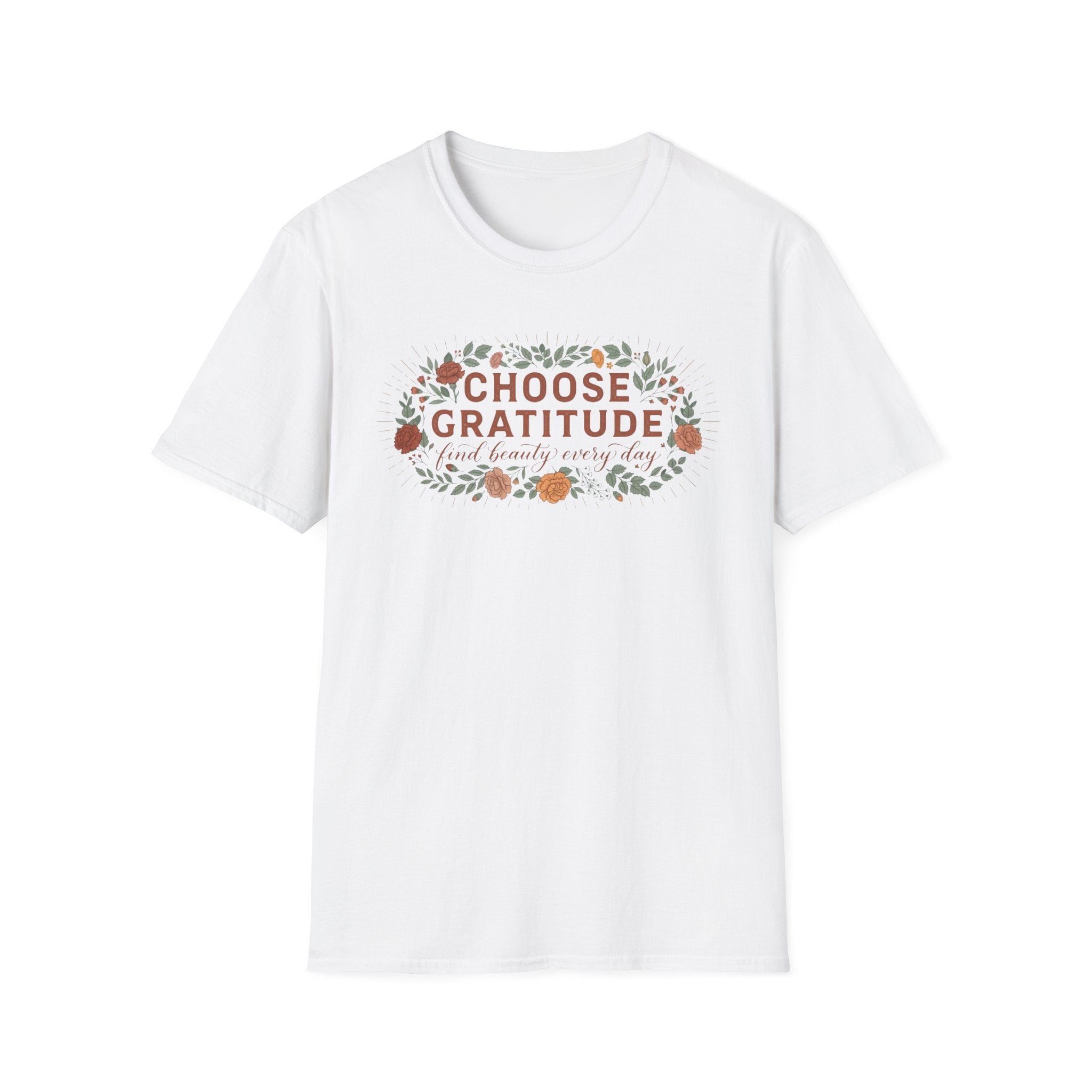 Choose Gratitude T-Shirt — Leaves & Flowers (29)