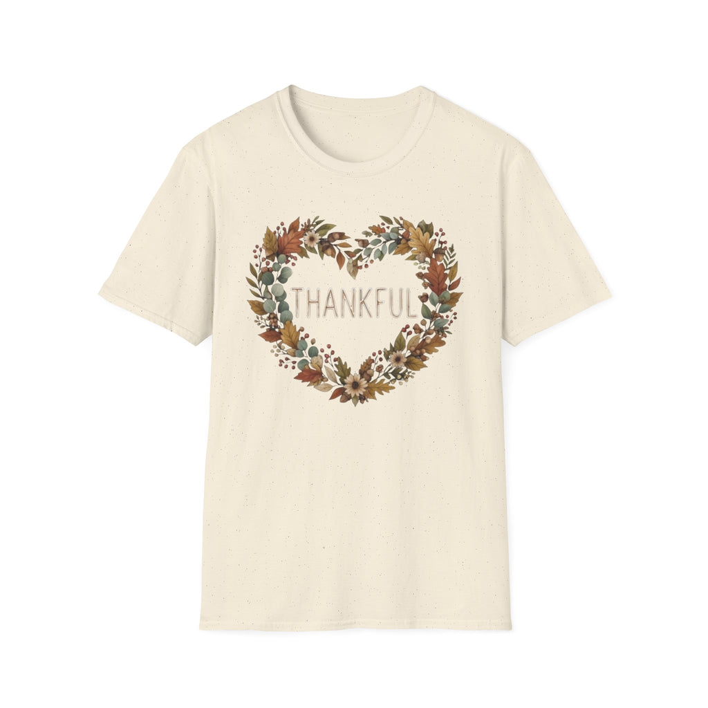 Thankful T-Shirt — Heart Shaped Wreath (171)