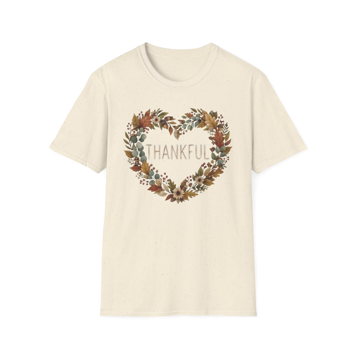 Thankful T-Shirt — Heart Shaped Wreath (171)