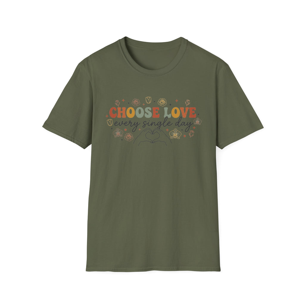 Choose Love Every Single Day T-Shirt — Flowers & Stars (23)