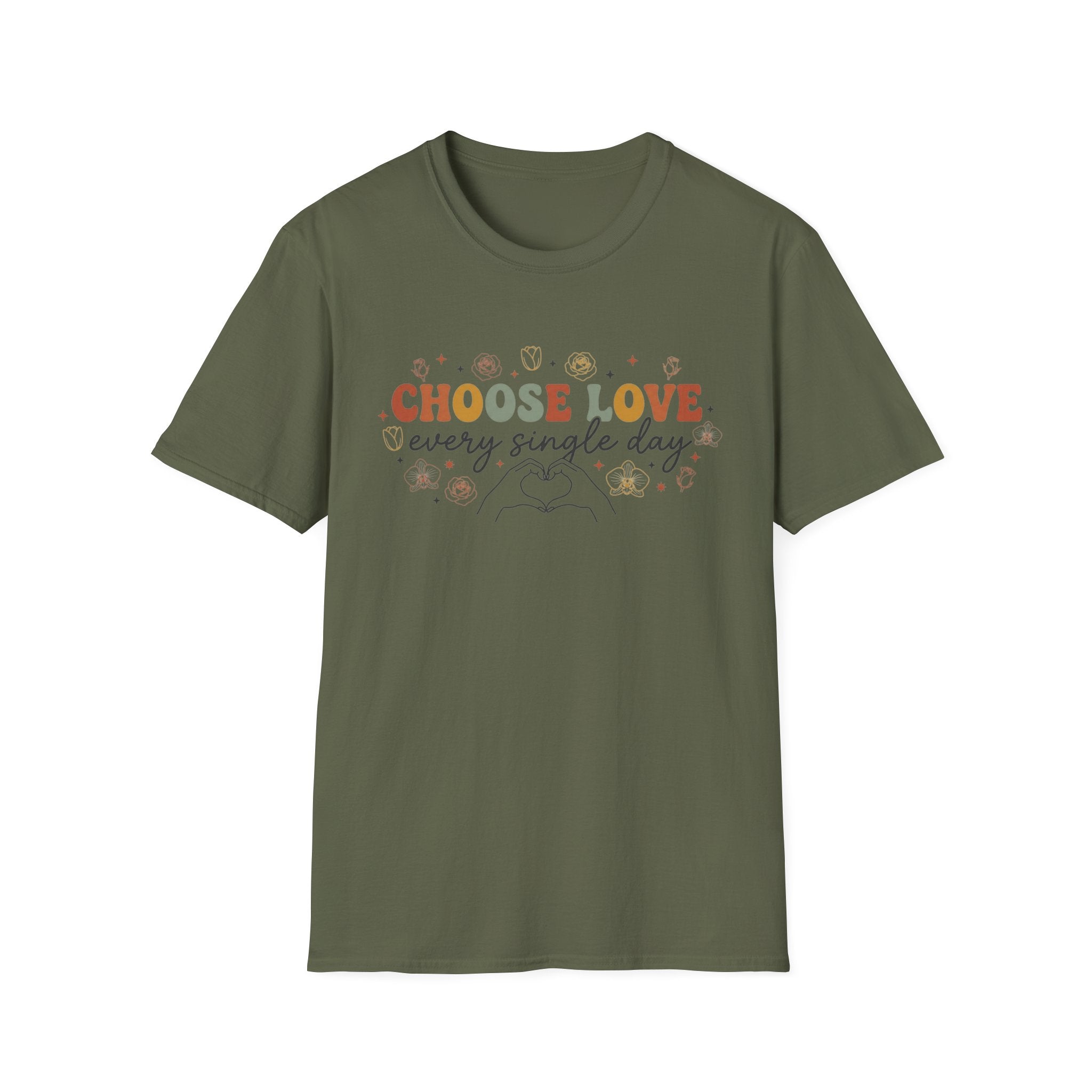 Choose Love Every Single Day T-Shirt — Flowers & Stars (23)