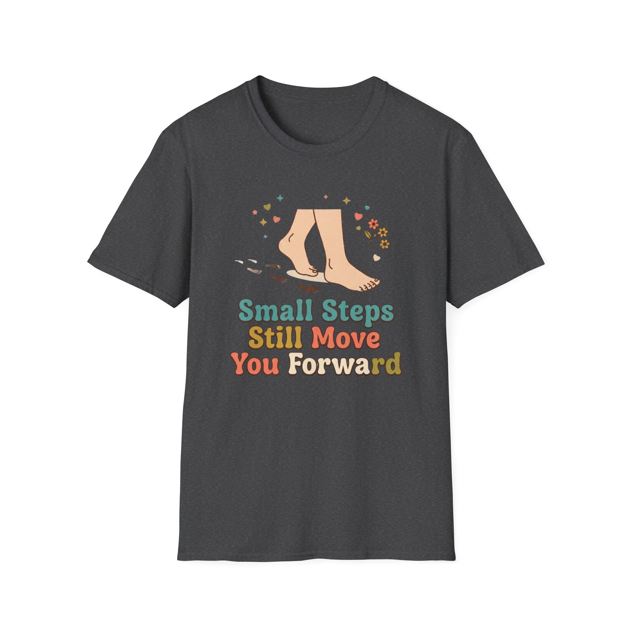 Small Steps Still Move You Forward T-Shirt — Stars & Feet (87)