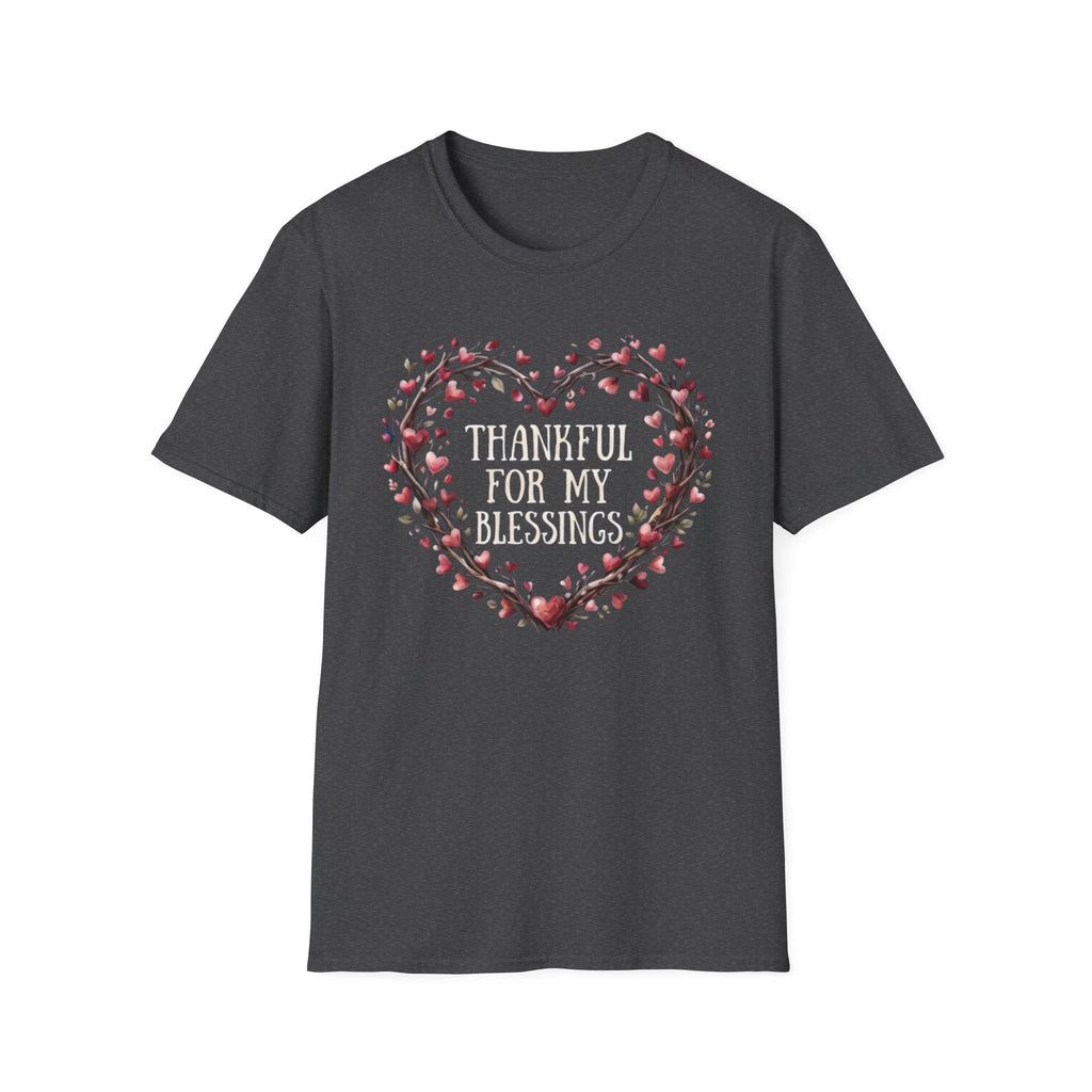 Thankful For My Blessing T-Shirt —  Heart Shaped Wreath (170)