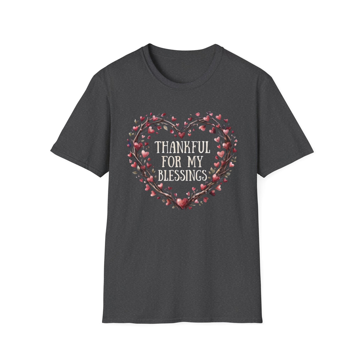 Thankful For My Blessing T-Shirt —  Heart Shaped Wreath (170)