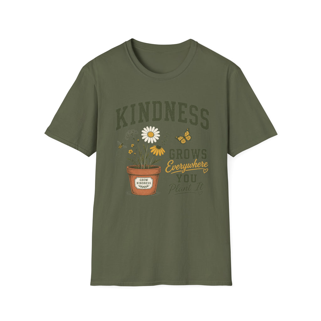 Kindness Grows T-Shirt — Butterfly Potted Daisy (2)