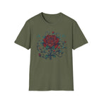 Lightning Rose Sea Green Stem T-Shirt — Rose Lightning (105)