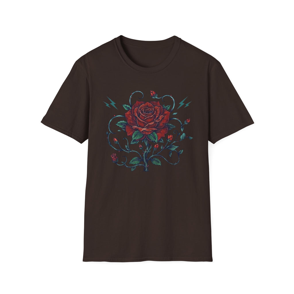 Lightning Rose Sea Green Stem T-Shirt — Rose Lightning (105)