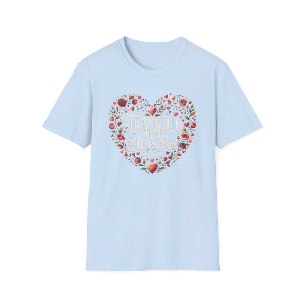 Thankful For My Blessings T-Shirt — Hearts Roses (168)