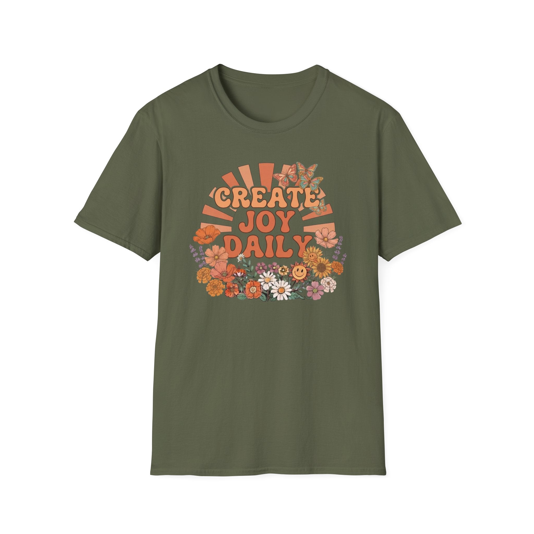 Create Joy Daily T-Shirt — Butterfly Flowers (81)