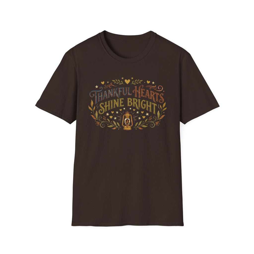 Thankful Hearts Shine Bright T-Shirt — Star Heart & Lantern (25)