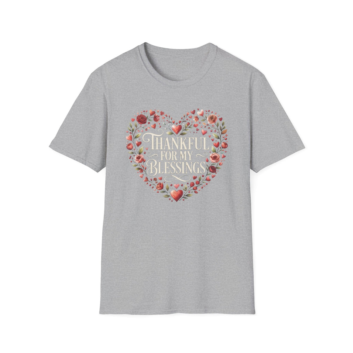 Thankful For My Blessings T-Shirt — Hearts Roses (168)