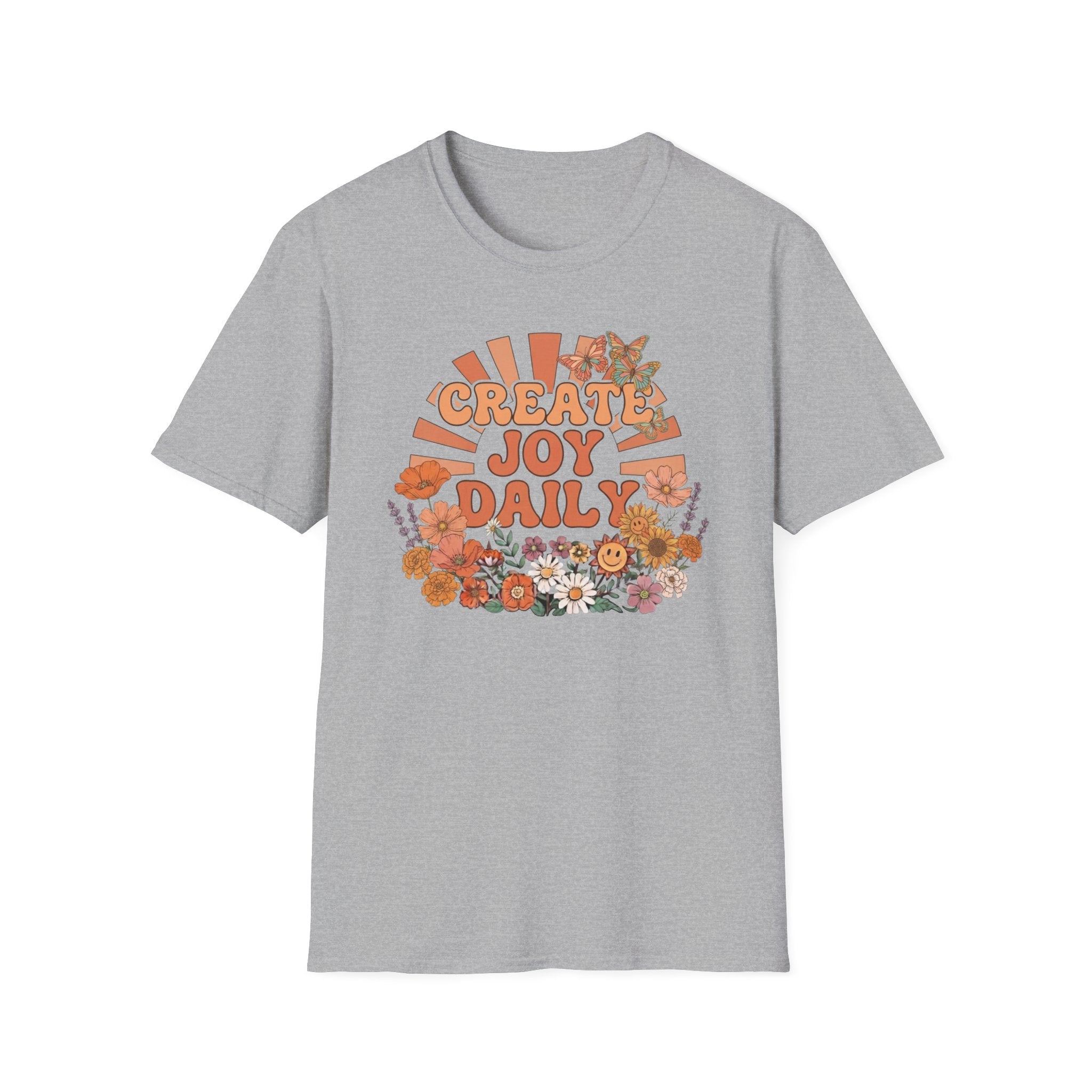 Create Joy Daily T-Shirt — Butterfly Flowers (81)