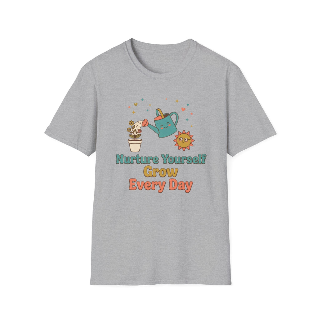 Nurture Yourself Grow Every Day T-Shirt — Stars Water Can Flower (88)