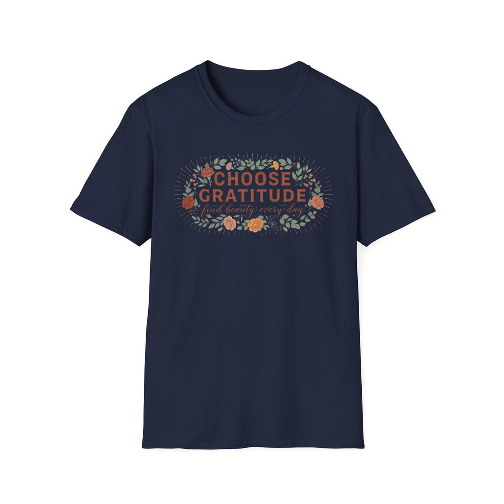 Choose Gratitude T-Shirt — Leaves & Flowers (29)
